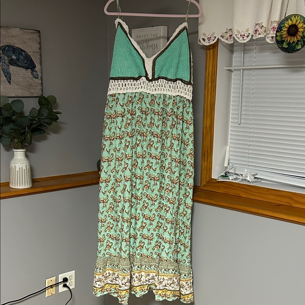 Rue21 Mint Green and White Maxi Dress